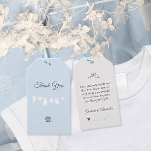 Étiquettes-cadeau Baby-Shower Minimaliste Bleu Clair pour Garçon
