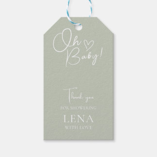 Étiquettes-cadeau Baby shower minimaliste neutre