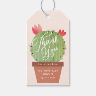 Étiquettes-cadeau Baby shower moderne Cactus Merci Favoriser