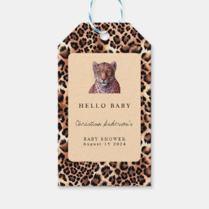 Étiquettes-cadeau Baby shower Motif Lion Lion Lion Leopard de luxe