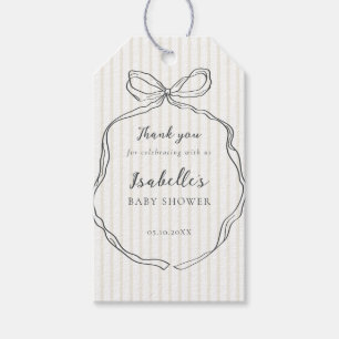 Étiquettes-cadeau Baby shower neutre de cou lunaire