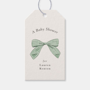 Étiquettes-cadeau Baby shower neutre élégant à la cale de verre de t