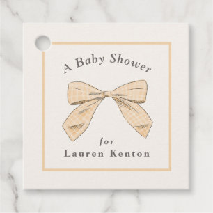 Étiquettes Cadeau Baby shower Neutre Élégant à poches légères