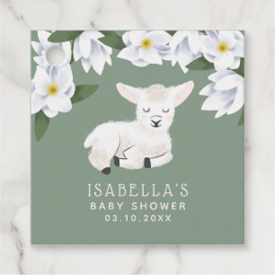 Étiquettes Cadeau Baby shower neutre genre mignon petit agneau