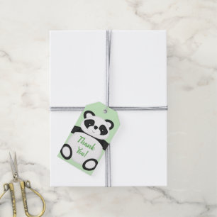 Étiquettes-cadeau Baby shower Ours Panda Vert