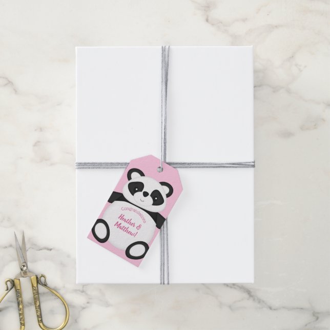 Étiquettes-cadeau Baby shower Panda Bear (Avec de la ficelle)