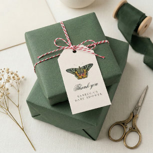 Étiquettes-cadeau Baby shower papillon vintage été jardin