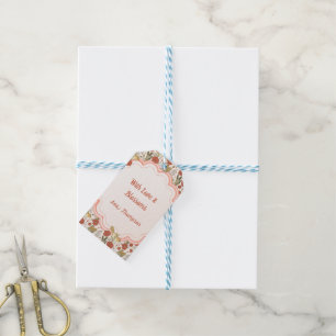 Étiquettes-cadeau Baby Shower   Papillons & Fleurs Poétiques Florale