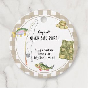 Étiquettes Cadeau Baby shower pêcheur - Pop it! Quand elle apparaît