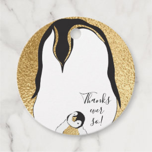 Étiquettes Cadeau Baby shower Penguin