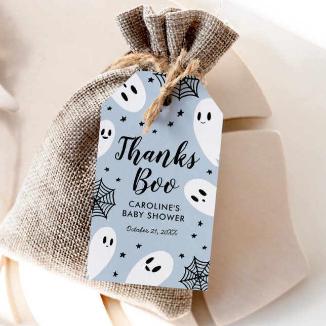 Étiquettes-cadeau Baby Shower Petit Fantôme Boo (Créateur téléchargé)