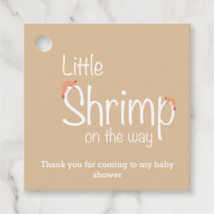 Étiquettes Cadeau baby shower 'Petites crevettes en chemin'