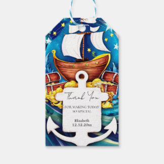 Étiquettes-cadeau Baby shower pirate personnalisé simple