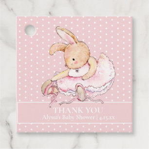 Étiquettes Cadeau Baby shower Pois Ballerina Bunny Pink Tutu