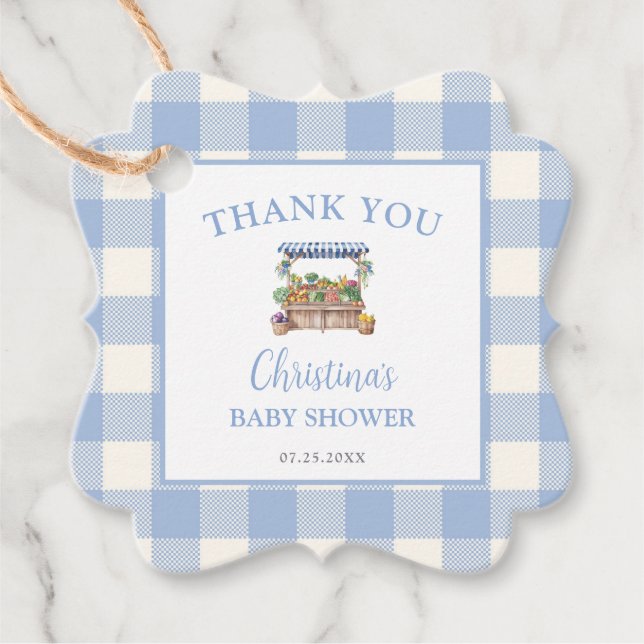 Étiquettes Cadeau Baby shower pour garçons cultivé localement (Devant)