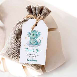 Étiquettes-cadeau Baby-Shower pour un adorable dragon