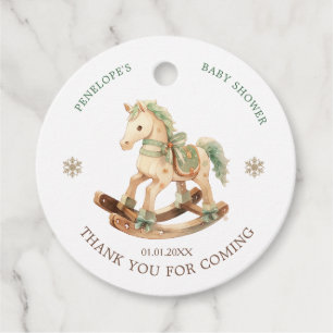 Étiquettes Cadeau Baby shower Rocking Horse Favoriser Tags
