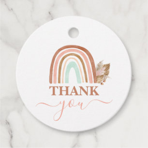 Étiquettes Cadeau Baby shower rose arc-en-ciel fille