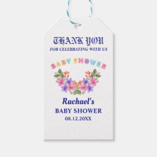 Étiquettes-cadeau Baby shower rose tendre, Baby shower fille