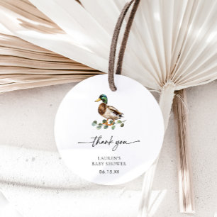 Étiquettes Cadeau Baby shower rustique de Merci de canard Mallard