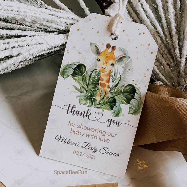 Étiquettes-cadeau Baby shower Safari Giraffe (Safari Baby Shower, Giraffe Gift Tags, Jungle Theme, Thank You Tags, Wild Adventure, Baby Shower Fav)