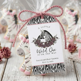 Étiquettes-cadeau Baby Shower Safari Zèbre Petit Sauvageon Merci
