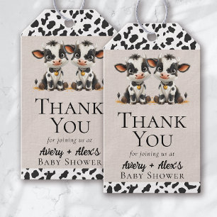 Étiquettes-cadeau Baby shower Saint-Vache Twins Merci