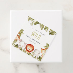 Étiquettes Cadeau Baby shower sauvage de Safari Tropical Animaux
