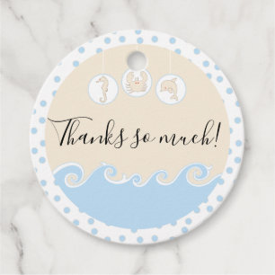 Étiquettes Cadeau Baby shower Sea Mobile