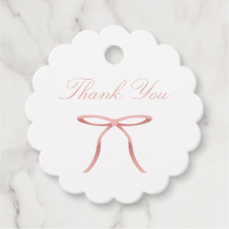 Étiquettes Cadeau Baby Shower Simple Élégant Ruban Rose
