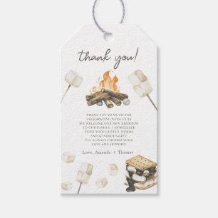 Étiquettes-cadeau Baby-Shower S'more à l'aquarelle Merci