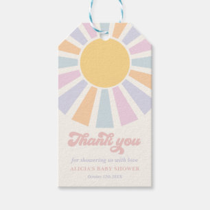 Étiquettes-cadeau Baby shower Soleil Ici Venez Les Rayons Soleil Ros
