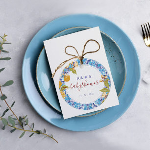 Étiquettes Cadeau Baby Shower sur la Côte d'Amalfi au citron méditer