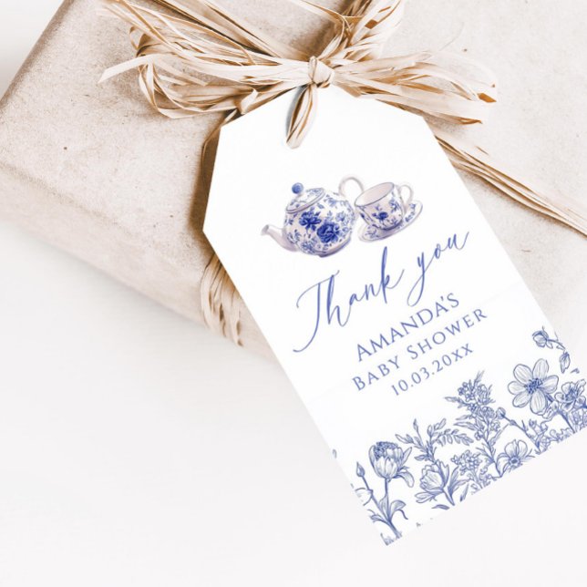 Étiquettes-cadeau Baby shower Tea Time Toile (Créateur téléchargé)