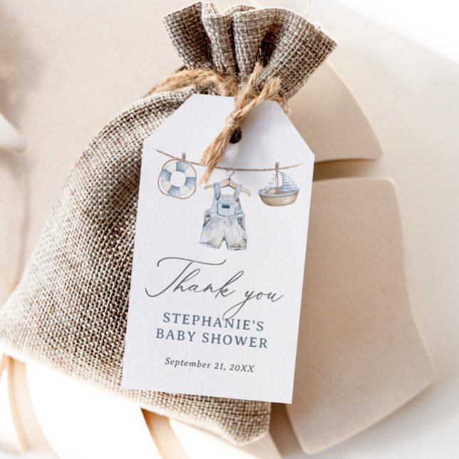 Étiquettes-cadeau Baby Shower Thème Marin Garçon (Créateur téléchargé)