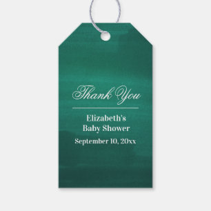 Étiquettes-cadeau Baby shower vert. Le vert neutre vous remercient