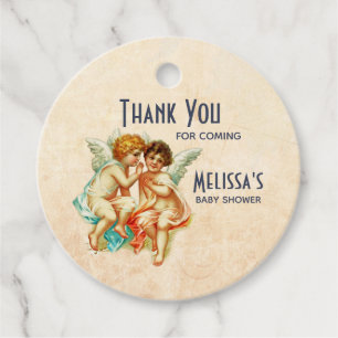 Étiquettes Cadeau Baby shower vintage Ephemera Angel Cherubs