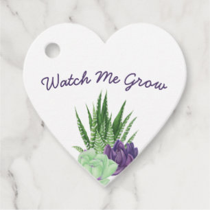 Étiquettes Cadeau Baby shower Watch Me Grow Succulents Merci
