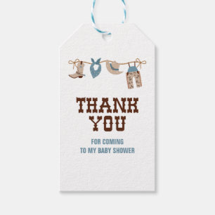 Étiquettes-cadeau Baby Shower Western Cowboy Rodéo