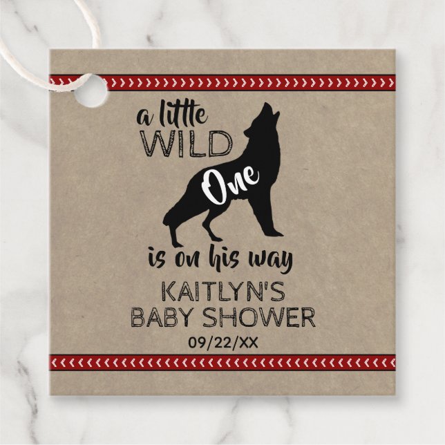 Étiquettes Cadeau Baby shower Wild One Boys (Devant)