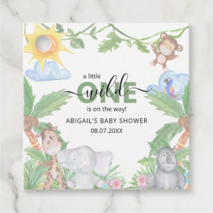 Étiquettes Cadeau Baby shower Wild One Safari serviettes
