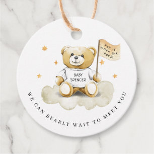 Étiquettes Cadeau Baby Teddy Bear Pop it When She Pops Favoriser Tag
