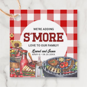 Étiquettes Cadeau BabyQ BBQ Baby shower rustique S'more