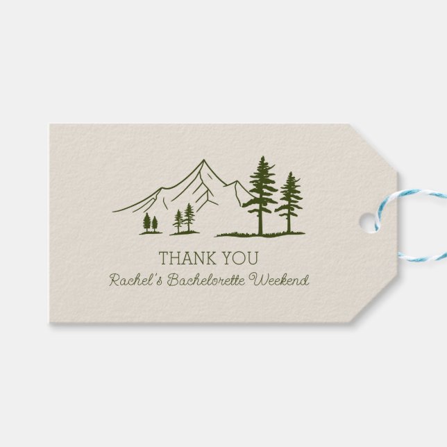 Étiquettes-cadeau Bachelorette Camping Week-end Personnalisé (Devant (Horizontal))