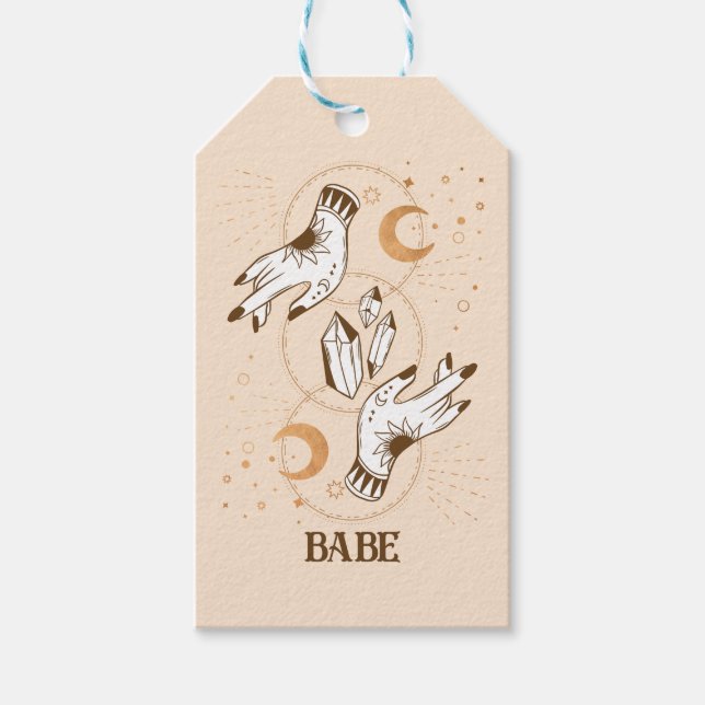 Étiquettes-cadeau Bachelorette céleste du Tarot Mystique Boho (Devant)