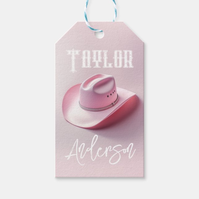 Étiquettes-cadeau Bachelorette Cowgirl personnalisable (Devant)