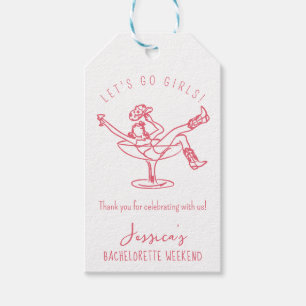 Étiquettes-cadeau Bachelorette dernier rodéo gribouillage main dessi