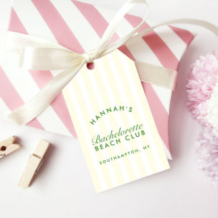 Étiquettes-cadeau Bachelorette moderne Vintage Jaune & Vert