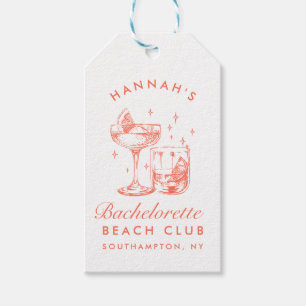 Étiquettes-cadeau Bachelorette Party Retro Cocktail Orange Bride