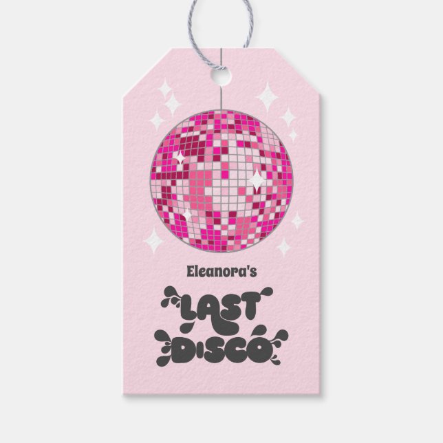 Étiquettes-cadeau Bachelorette Party Super Dernier Disco Favoriser (Devant)